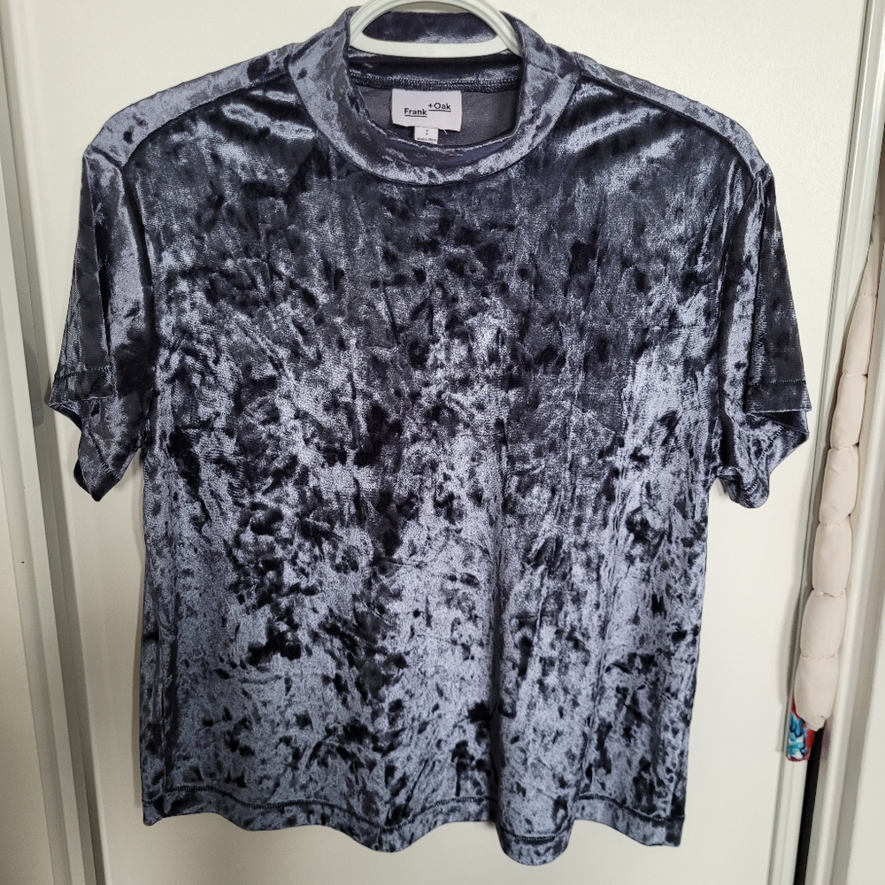 Frank+Oak Gray Velvet Shirt